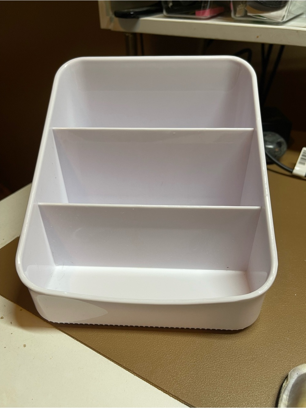 White Plastic Desk Organizer Storage Caddy